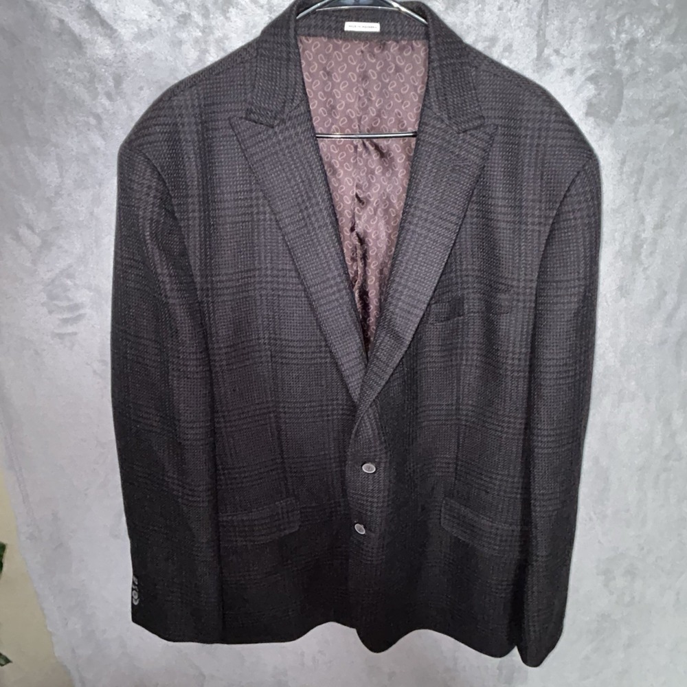 TESSUTO ITALIANO LeoMaster JOSEPH ABBOUD HERITAGE BLAZER SIZE 50L Brown Double - Picture 2 of 16